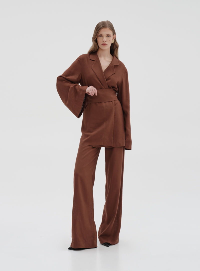 Linen Blazer with belt