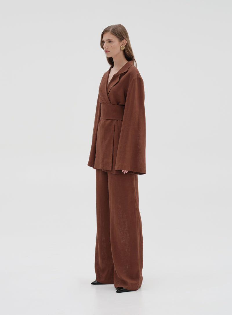 Linen Blazer with belt