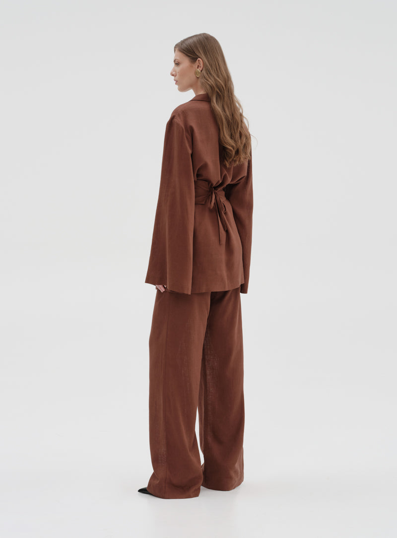 Linen Blazer with belt