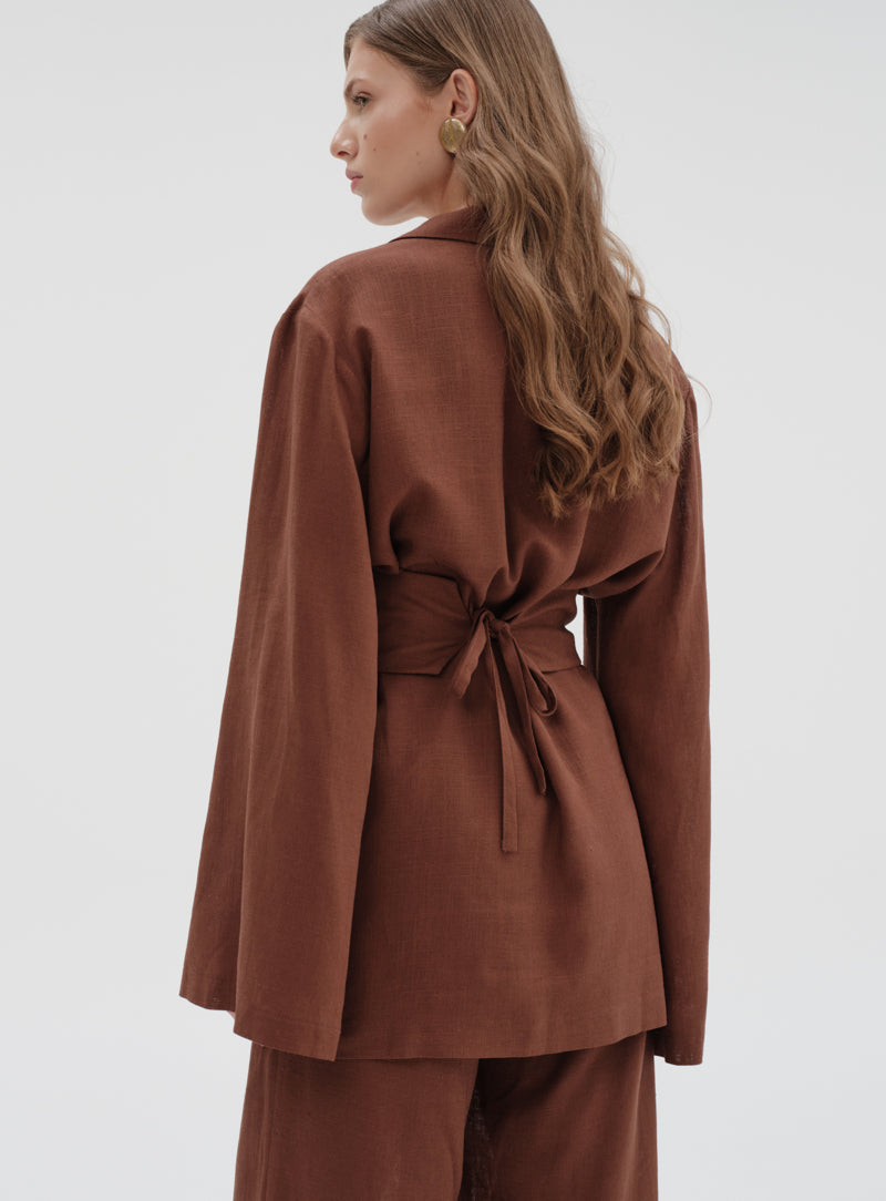 Linen Blazer with belt
