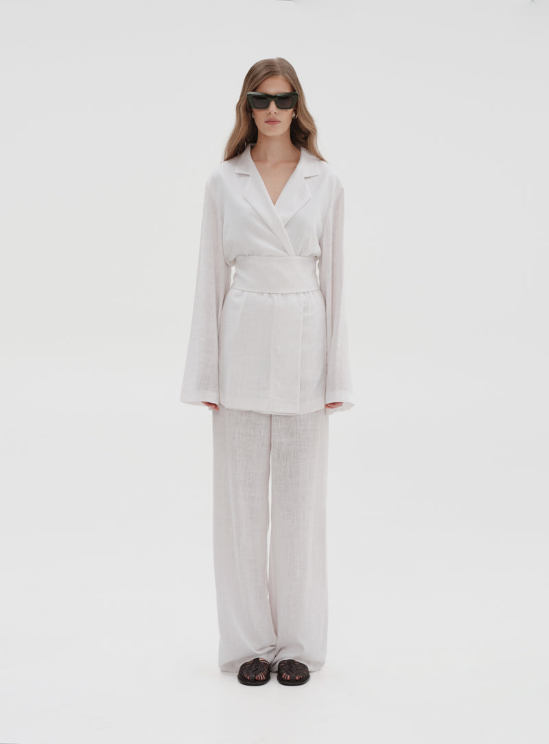 Linen Blazer with belt