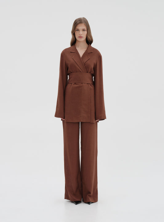 Linen Blazer with belt