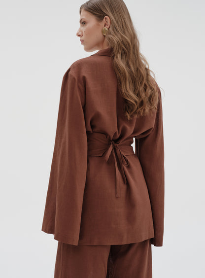 Linen Blazer with belt