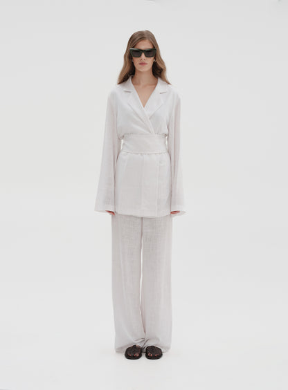 Linen Blazer with belt