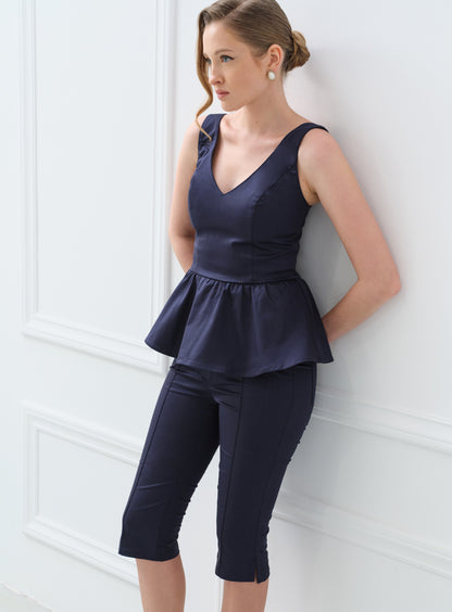 High-Waisted Capri Pants
