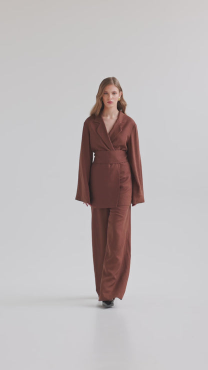Linen Blazer with belt